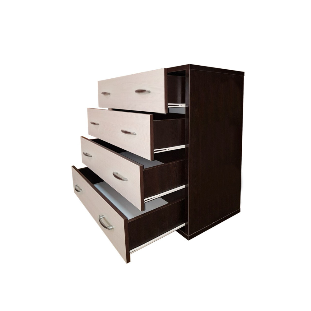 Dormitor Torino cu pat cu somiera metalica rabatabila 160x200 cm wenge / ladin
