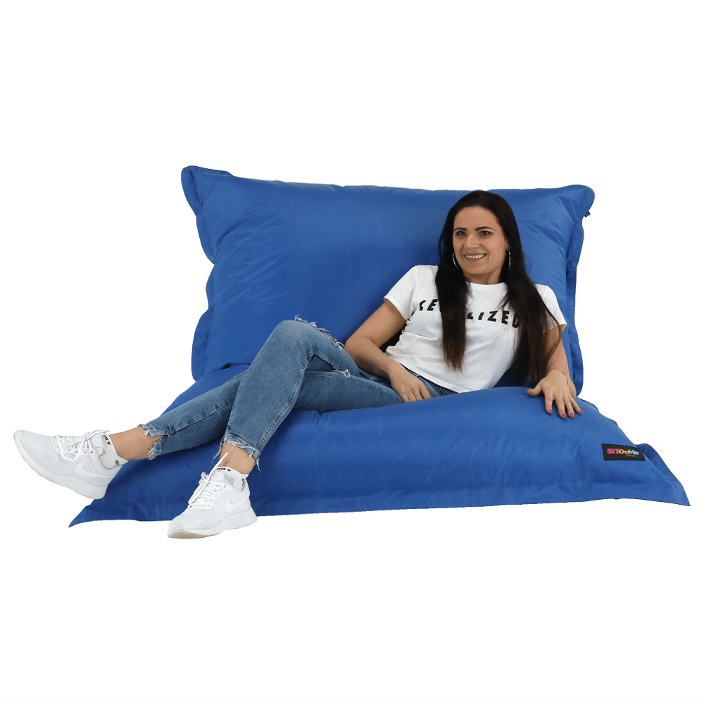 Fotoliu tip sac, material textil albastru, GETAF