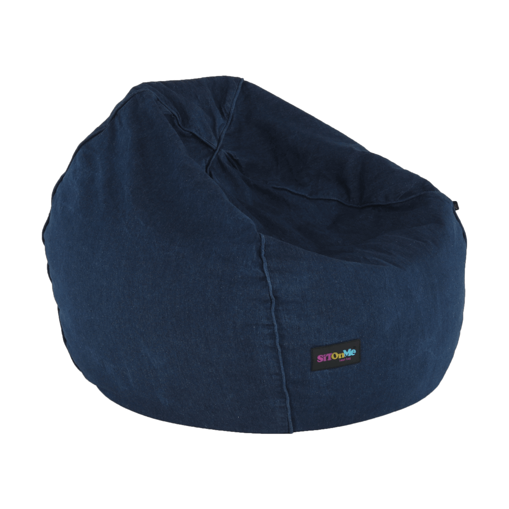 Fotoliu tip sac, material textil jeans, LAMIO