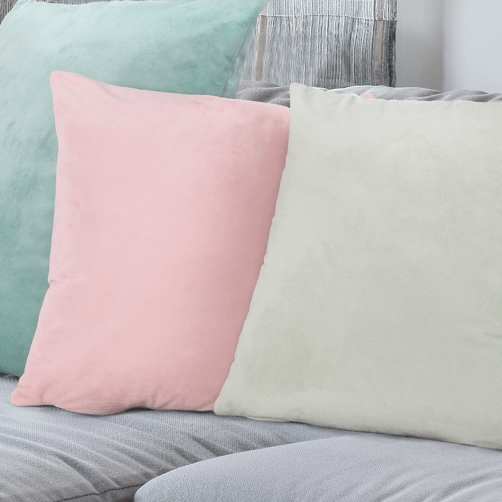 Pernă, material textil de catifea verde deschis, 45x45, ALITA TIPUL 14