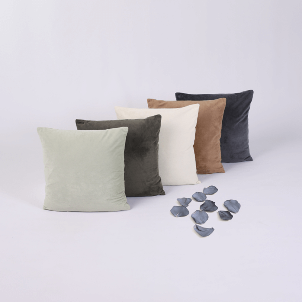 Pernă, material textil de catifea verde deschis, 45x45, ALITA TIPUL 14