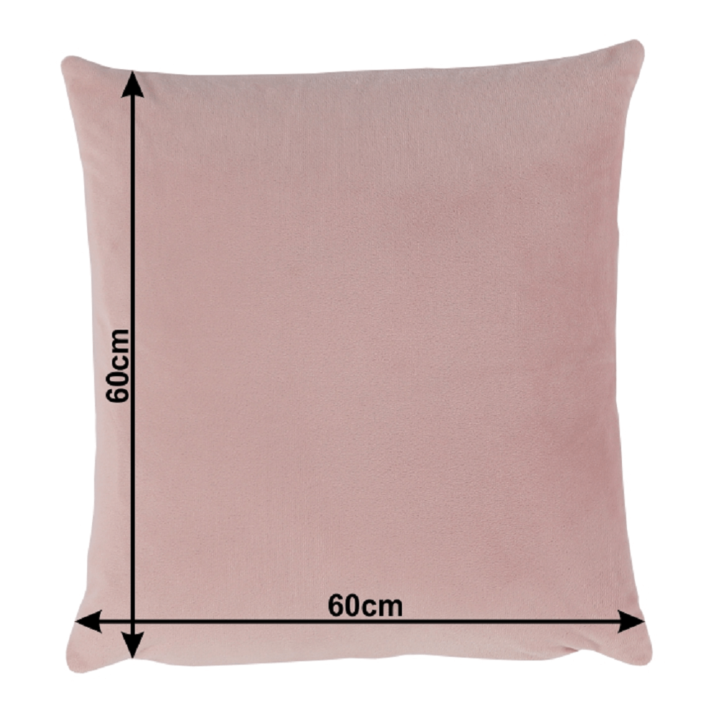 Pernă, material textil de catifea roz pudră, 60x60, OLAJA TIPUL 2