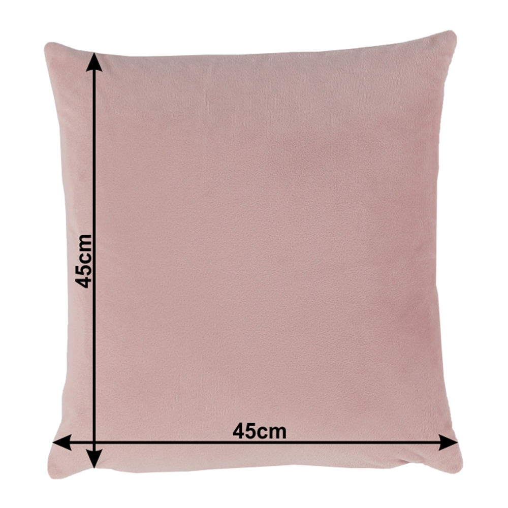 Pernă, material textil de catifea roz pudră, 45x45, ALITA TIPUL 2