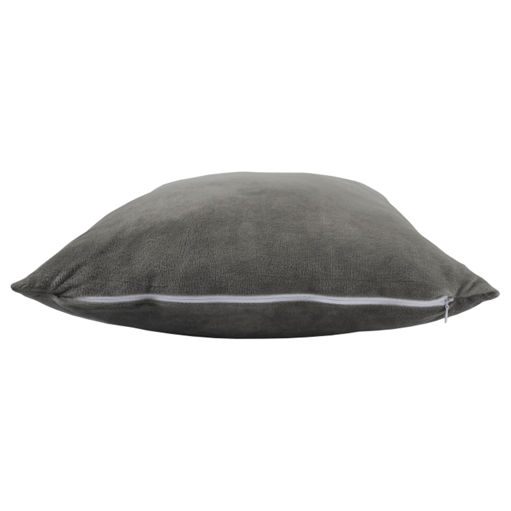 Pernă, material textil de catifea gri-maro Taupe, 45x45, ALITA TIPUL 3