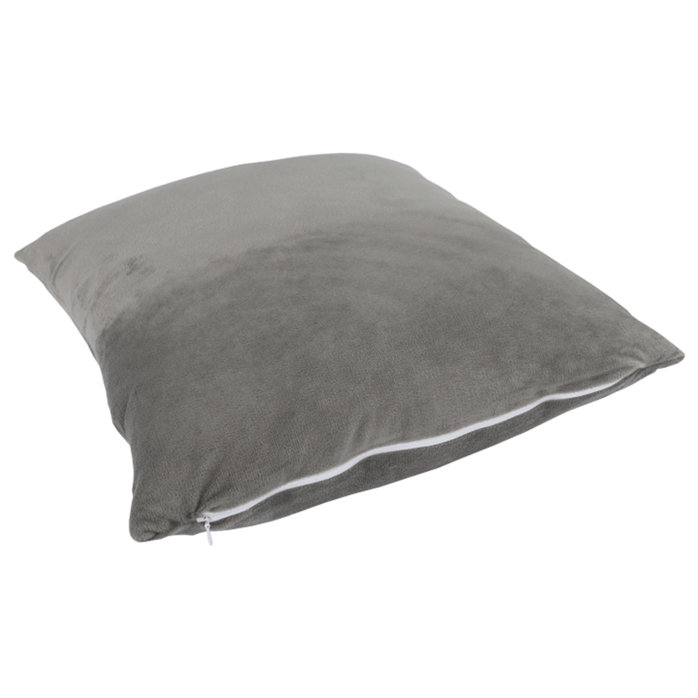 Pernă, material textil de catifea gri-maro Taupe, 45x45, ALITA TIPUL 3