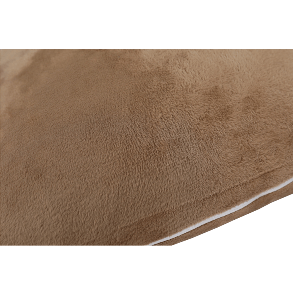 Pernă, material textil de catifea maro deschis, 45x45, ALITA TIPUL 4