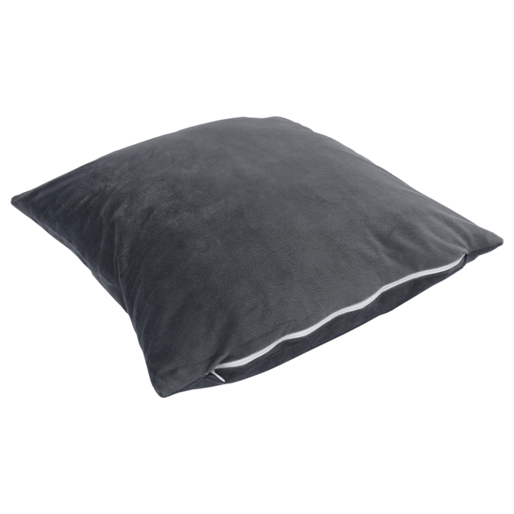 Pernă, material textil de catifea gri închis, 45x45, ALITA TIPUL 8
