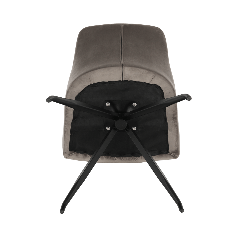 Scaun pivotant, ţesătură de catifea gri maro-gri / negru, VELEZA