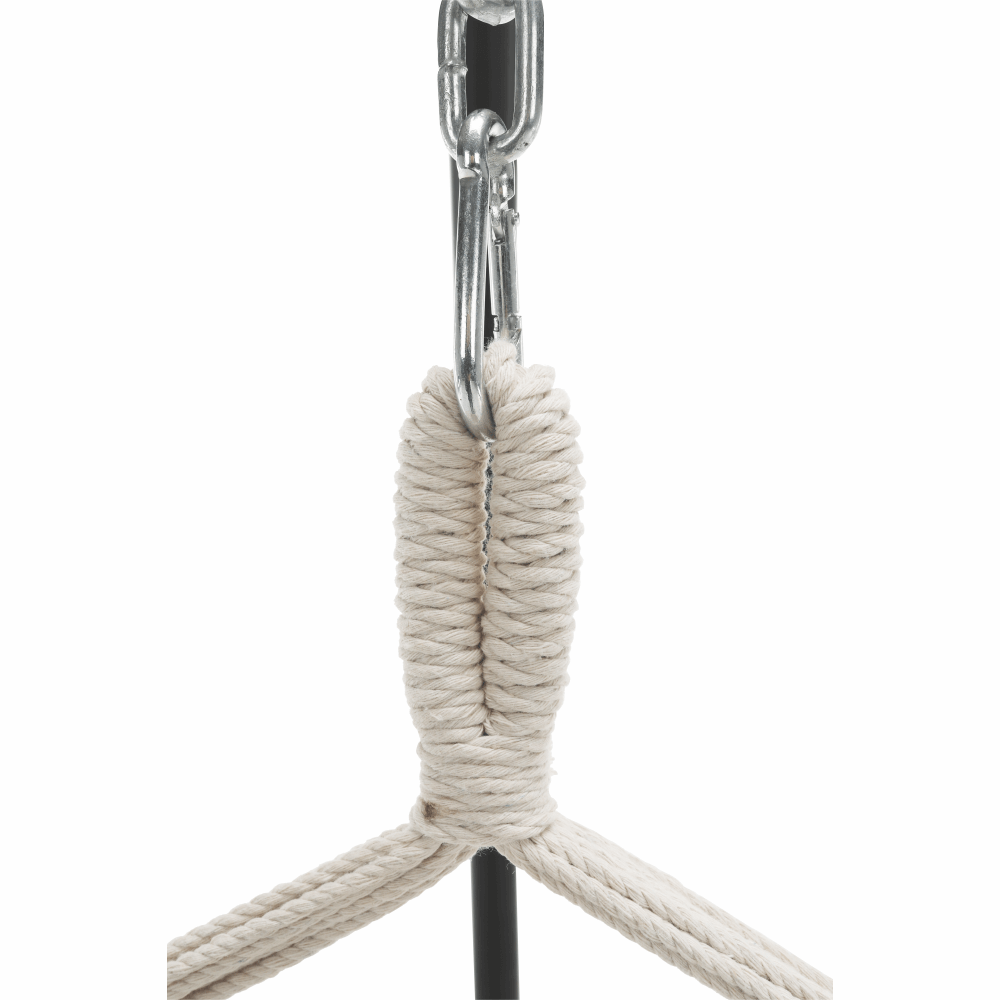 Scaun suspendabil, bumbac / lemn, alb, VINTO 2 NEW
