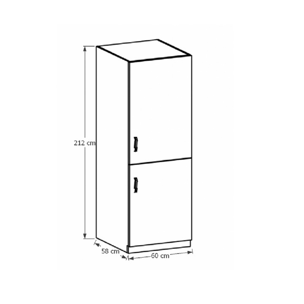 Dulap inferior pentru frigider încorporat D60ZL, model dreapta, alb/pin Andersen, PROVENCE