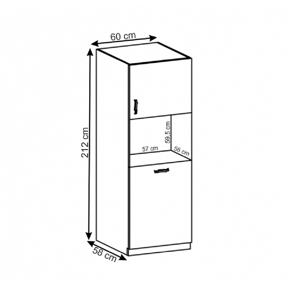 Dulap pentru alimente D60P, alb/pin Andersen, PROVENCE