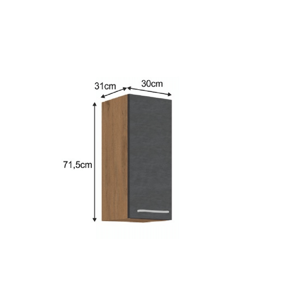 Dulap superior, gri mat/stejar lancelot, VEGA 30 G-72 1F