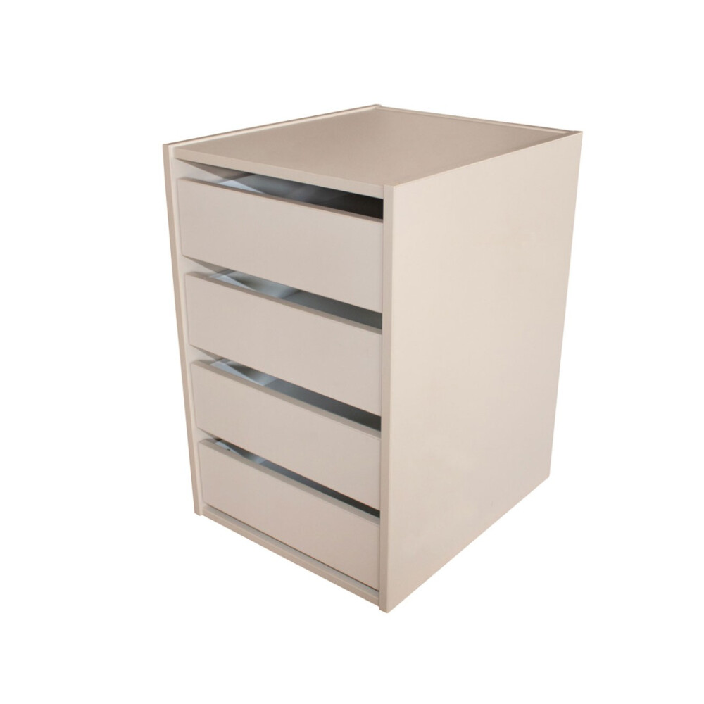 Gold Dulap 2800 Crem cu usi MDF Lucios + 2 Comode