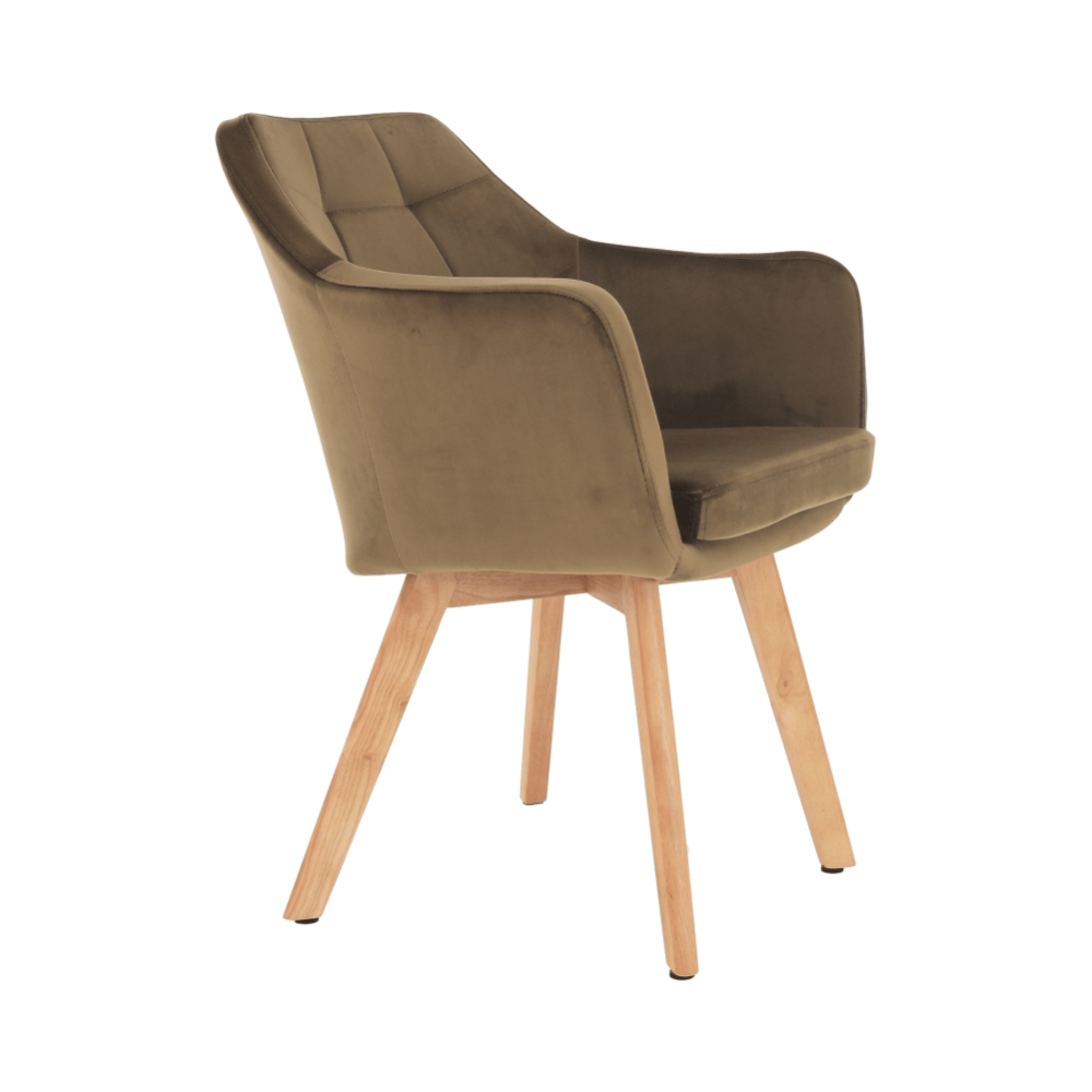 Fotoliu, material textil catifea maro auriu/stejar, ZERON