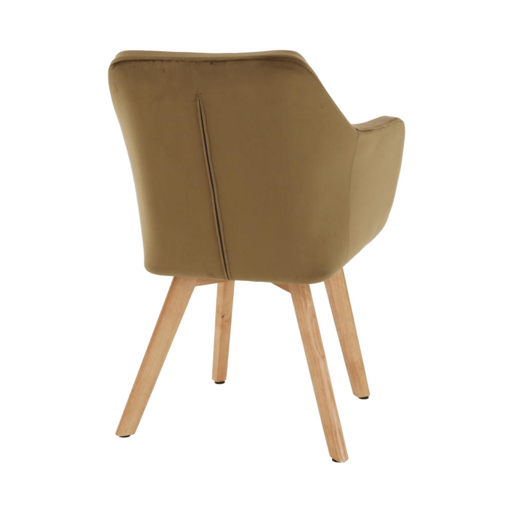 Fotoliu, material textil catifea maro auriu/stejar, ZERON