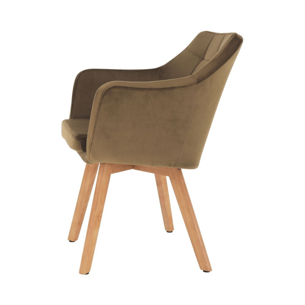 Fotoliu, material textil catifea maro auriu/stejar, ZERON