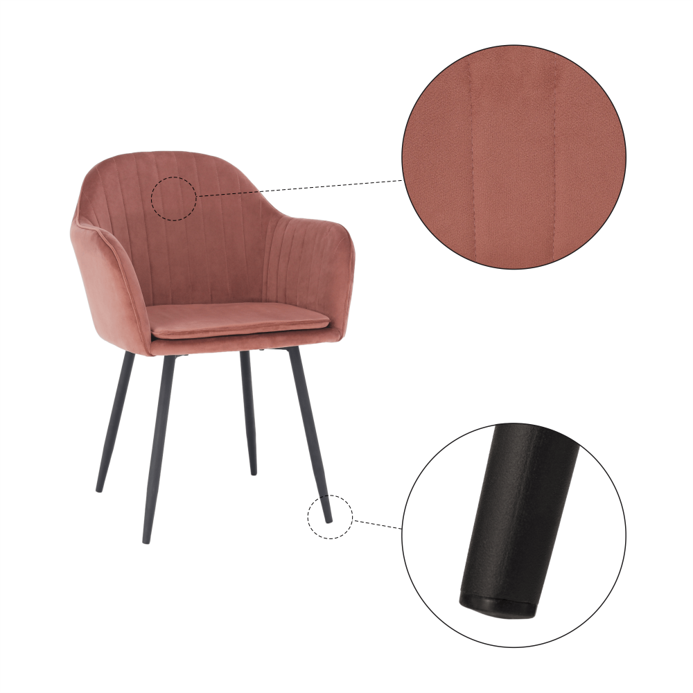 Fotoliu de design, catifea Velvet roz maroniu, ZIRKON