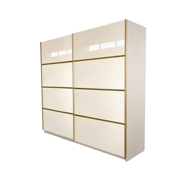 Gold Dulap 2000 Crem cu usi MDF Lucios