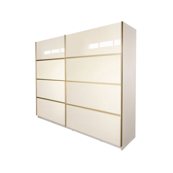 Gold Dulap 2800 Crem cu usi MDF Lucios