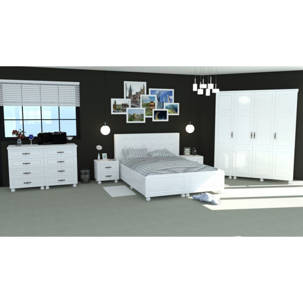 Dormitor Dynasty Alb cu pat 160x200 cm