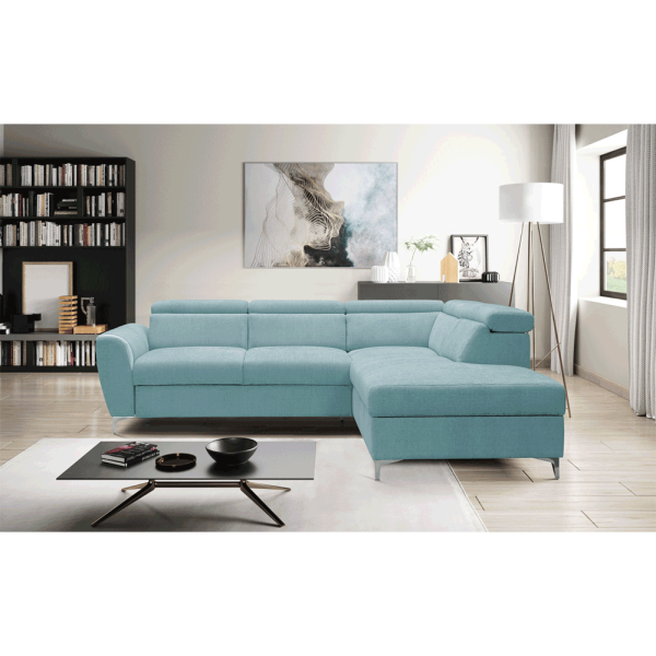 Canapea rabatabilă de colţ, mentol, dreapta, PENNY ROH