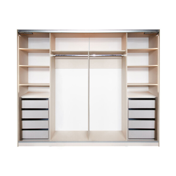 Gold Dulap 2500 Crem cu usi cu oglinda + 2 Comode