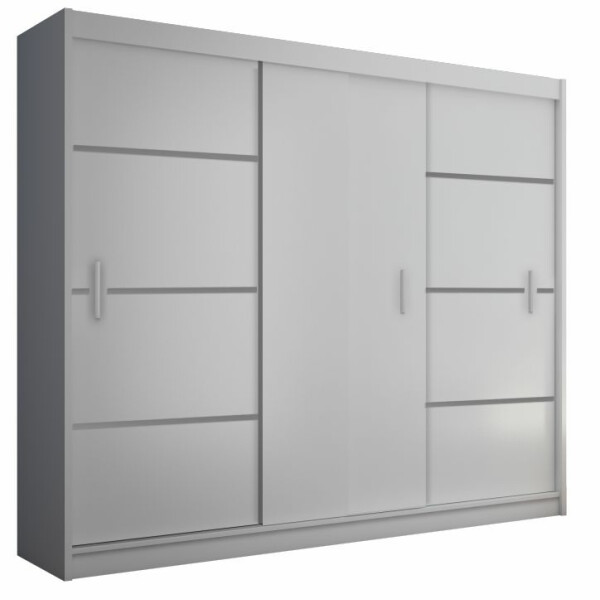 Dulap cu uşi glisante, alb/negru, MERINA 250