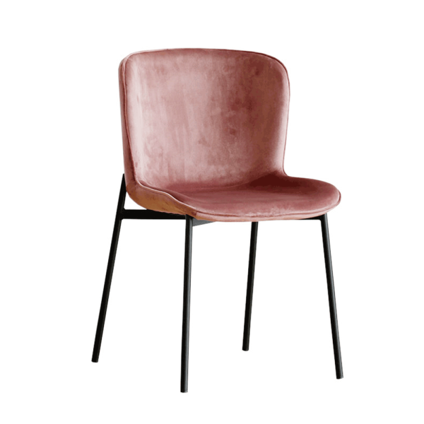 Scaun de masă, ţesătură de catifea roz antic, ADENA