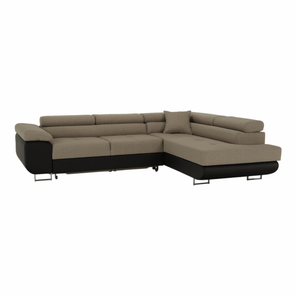 Colţar, maro/bej, model dreapta, AMARETO NEW