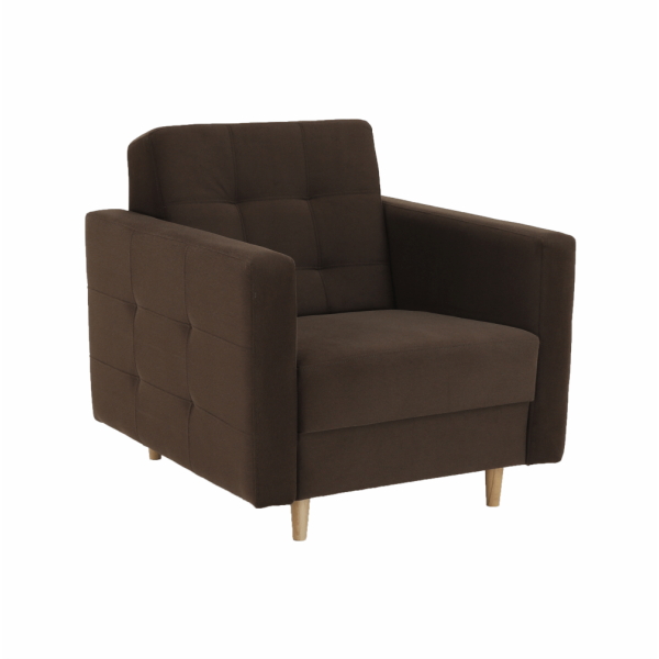 Fotoliu tapiţat, material ciocolatiu, AMEDIA