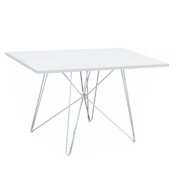 Masă dining, MDF/alb/HG luciu, ARTEM