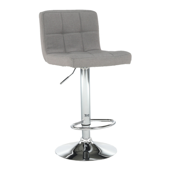 Scaun bar, gri maro taupe ţesătură/crom, KANDY NEW