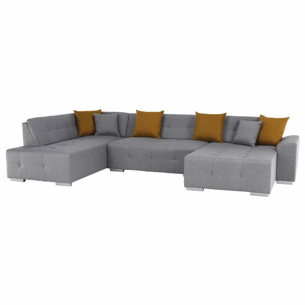 Canapea, gri/muştar, model stânga, BELLIS U