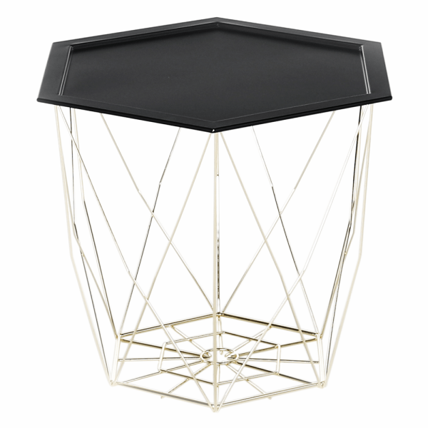 Măsuţă auxiliară, negru/auriu, BELOR