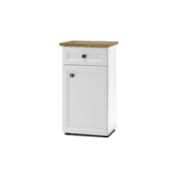 Dulap inferior, alb / stejar artizanal, TOSKANA