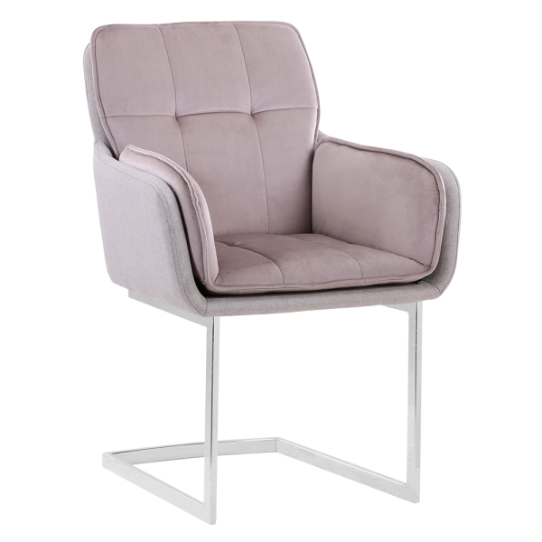 Scaun bucătărie, catifea Velvet gri maroniu TAUPE/material textil, CHIMENA