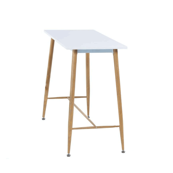 Masă de bar, alb / fag, MDF / metal, DORTON