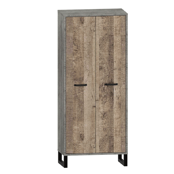 Dulap, cuier, stejar nisipiu / gri, BARIA 2D / 90