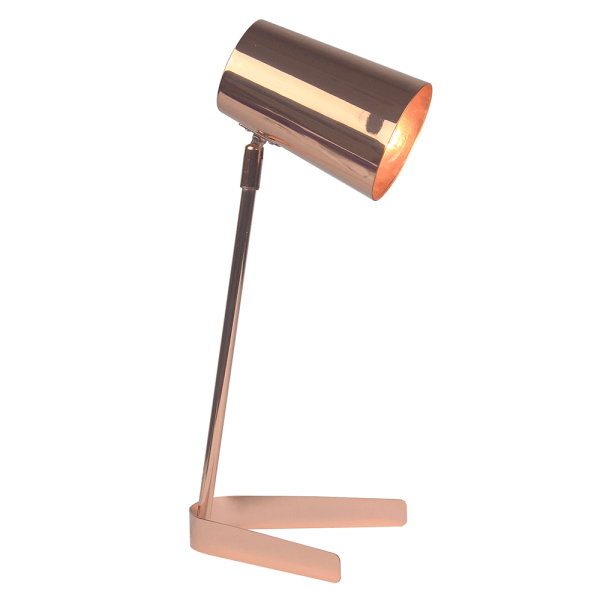 Lampă de masă, metal / roz auriu, FABEL