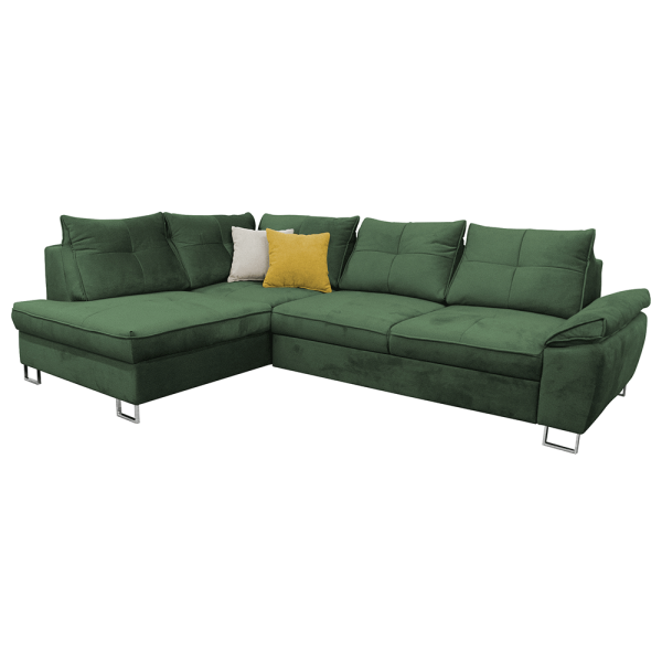 Set de pliere pe colţ, ţesătură smarald Tatum, stânga, FELDA