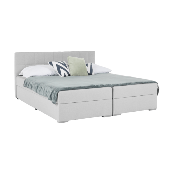 Pat tip BOXSPRING 160x200, gri deschis, FERATA KOMFORT