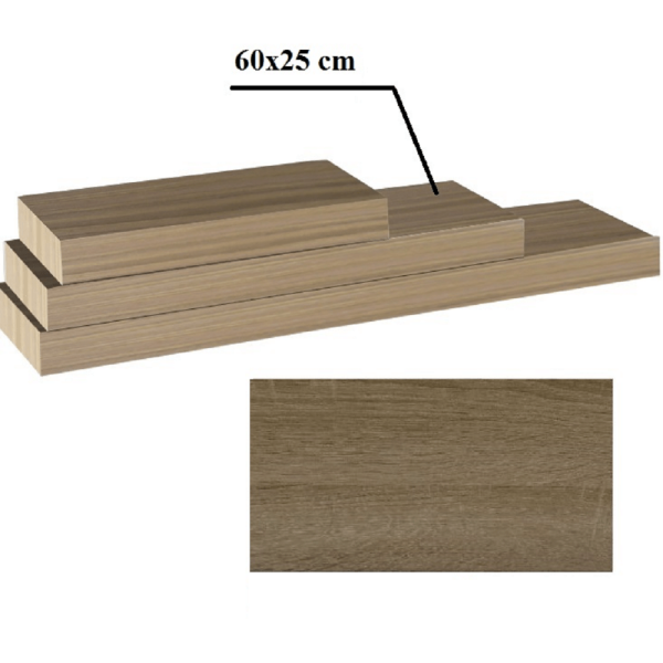 Poliţă 60x25 din MDF, stejar trufă, GANA FY 11044-3