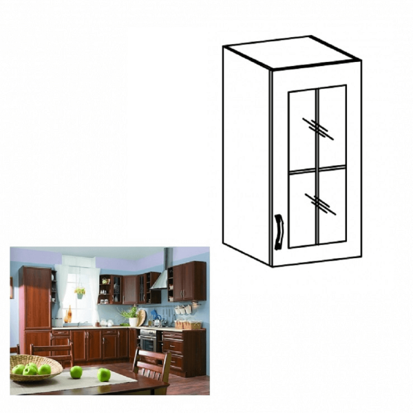 Dulap superior G30S cu geam, model dreapta, nuc Milano, SICILIA