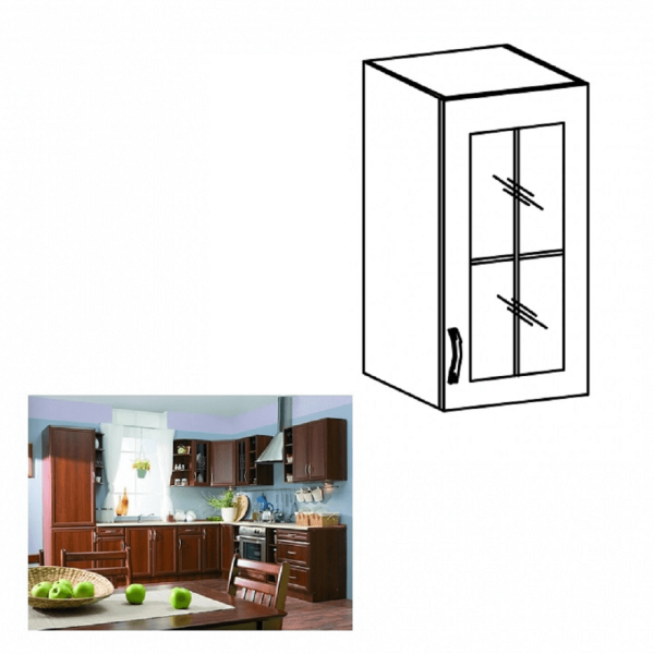 Dulap superior G40S cu geam, model dreapta, nuc Milano, SICILIA