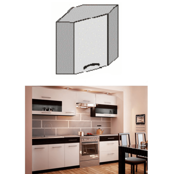 Dulapul de sus colţ, alb/venge, JURA NEW B GN-58*58