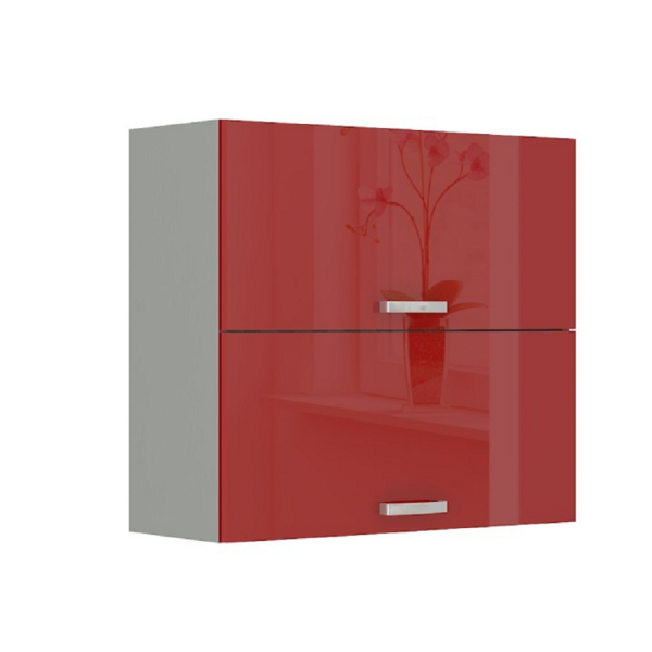 Dulap superior, roşu extra lucios, PRADO 80 GU-72