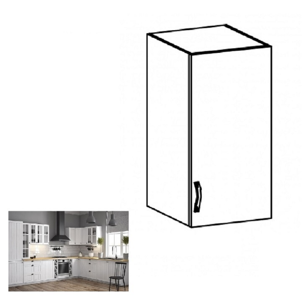 Dulap superior G30, model dreapta, alb/pin Andersen, PROVENCE