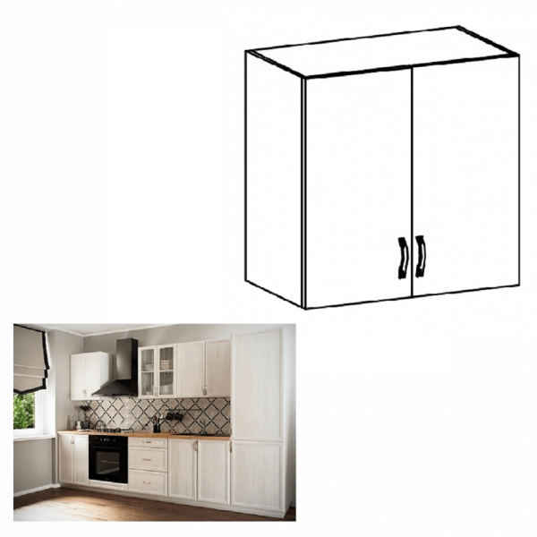 Dulap superior G60, alb/pin Andersen, SICILIA