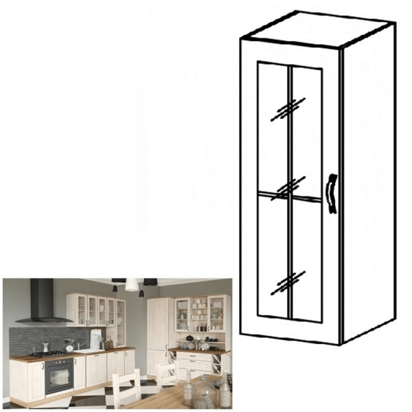 Dulap superior, alb/pin nordic, stânga, ROYAL W40S