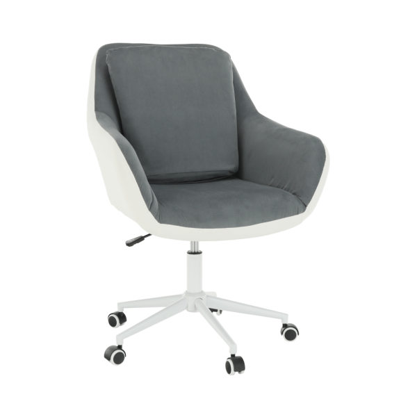 Fotoliu de birou, alb/gri, IMELDA